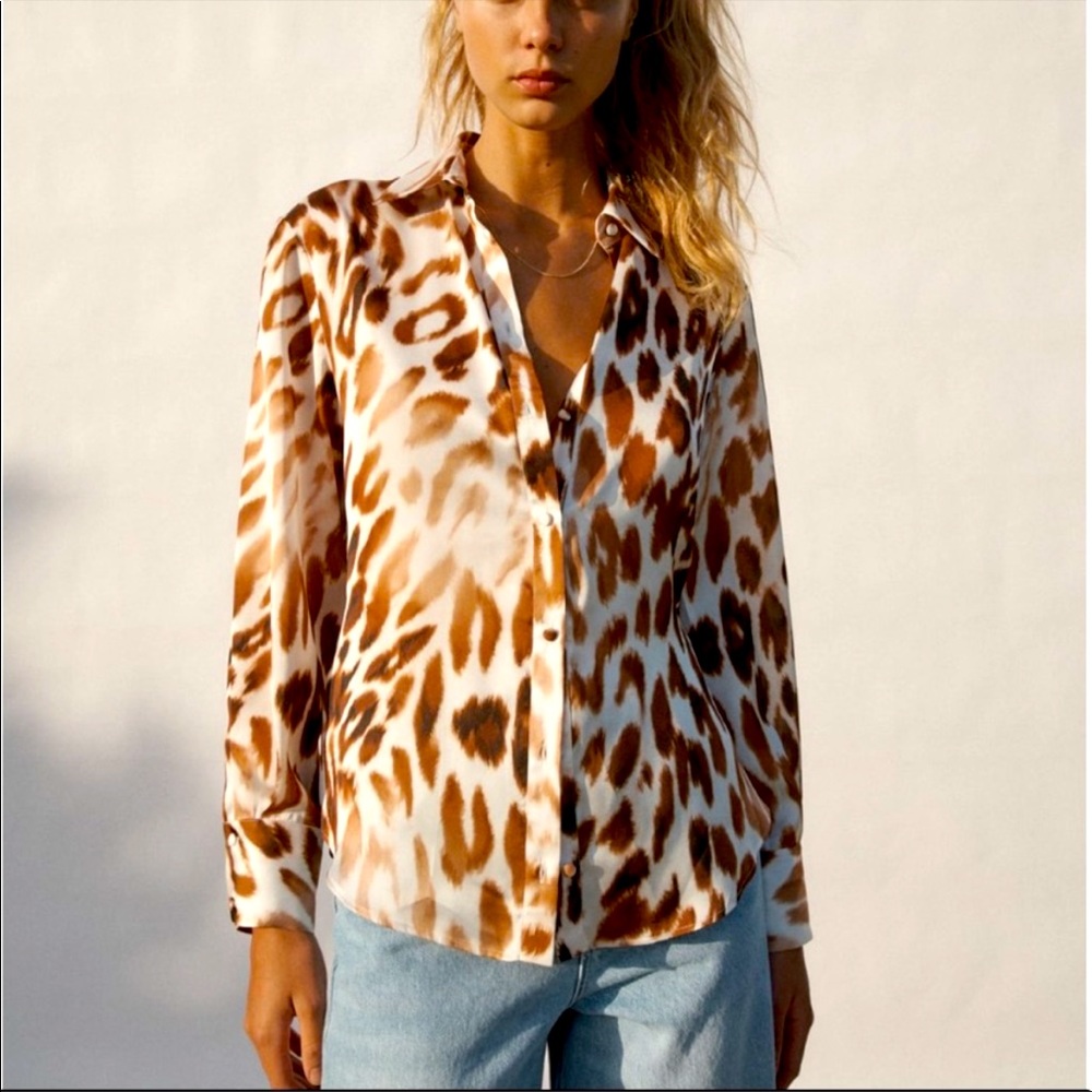 🌟ZARA🌟ANIMAL PRINT SHIRT NWT